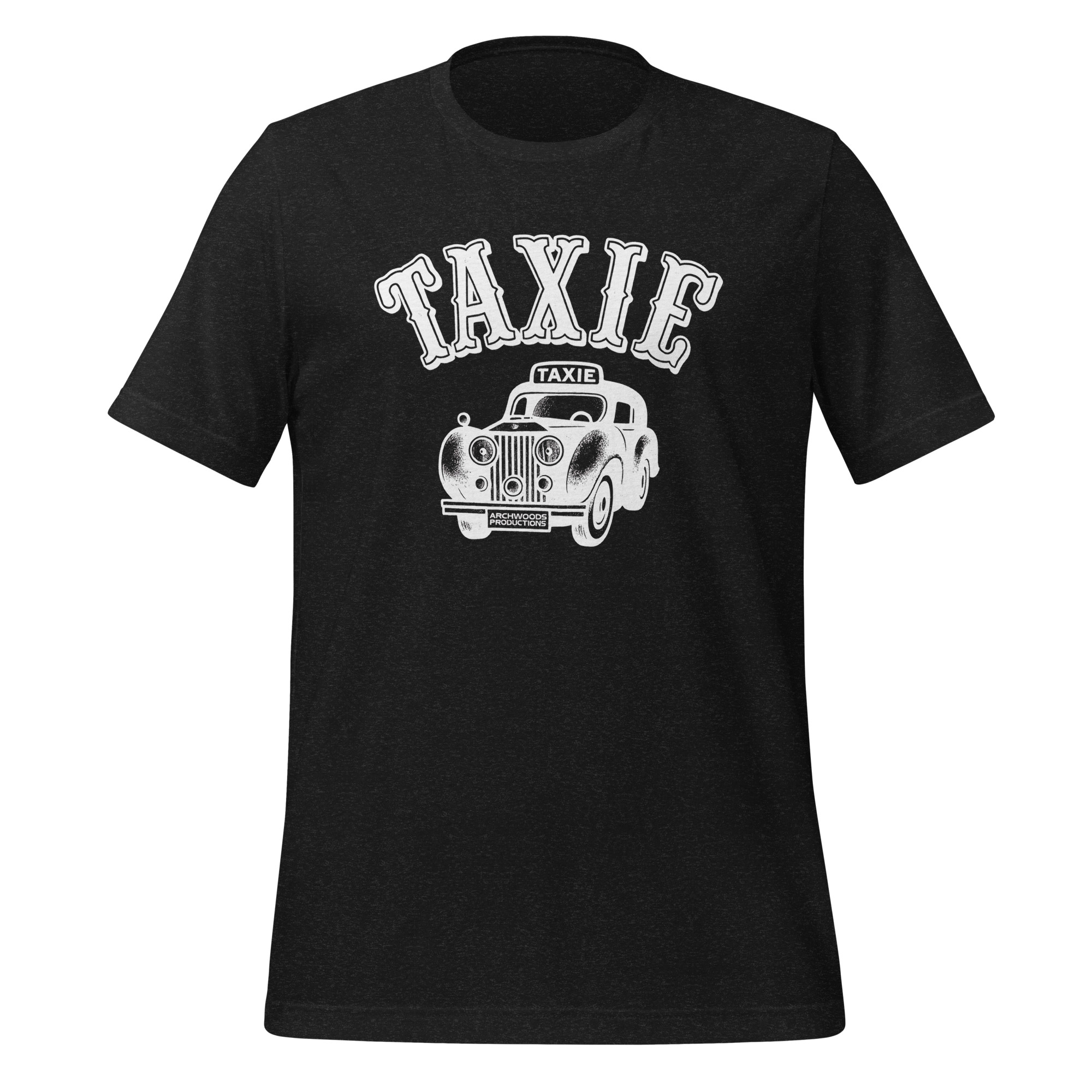 Unisex t-shirt black with white vintage Taxie logo